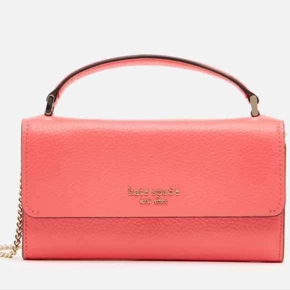 Kate Spade New York Roulette Top Handle Crossbody Bag. Peach Melba - Picture 1 of 16